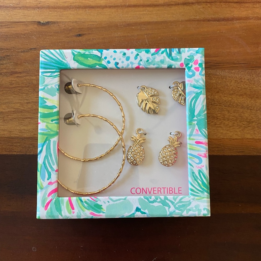 Brand New Lilly Pulitzer convertible Earring set